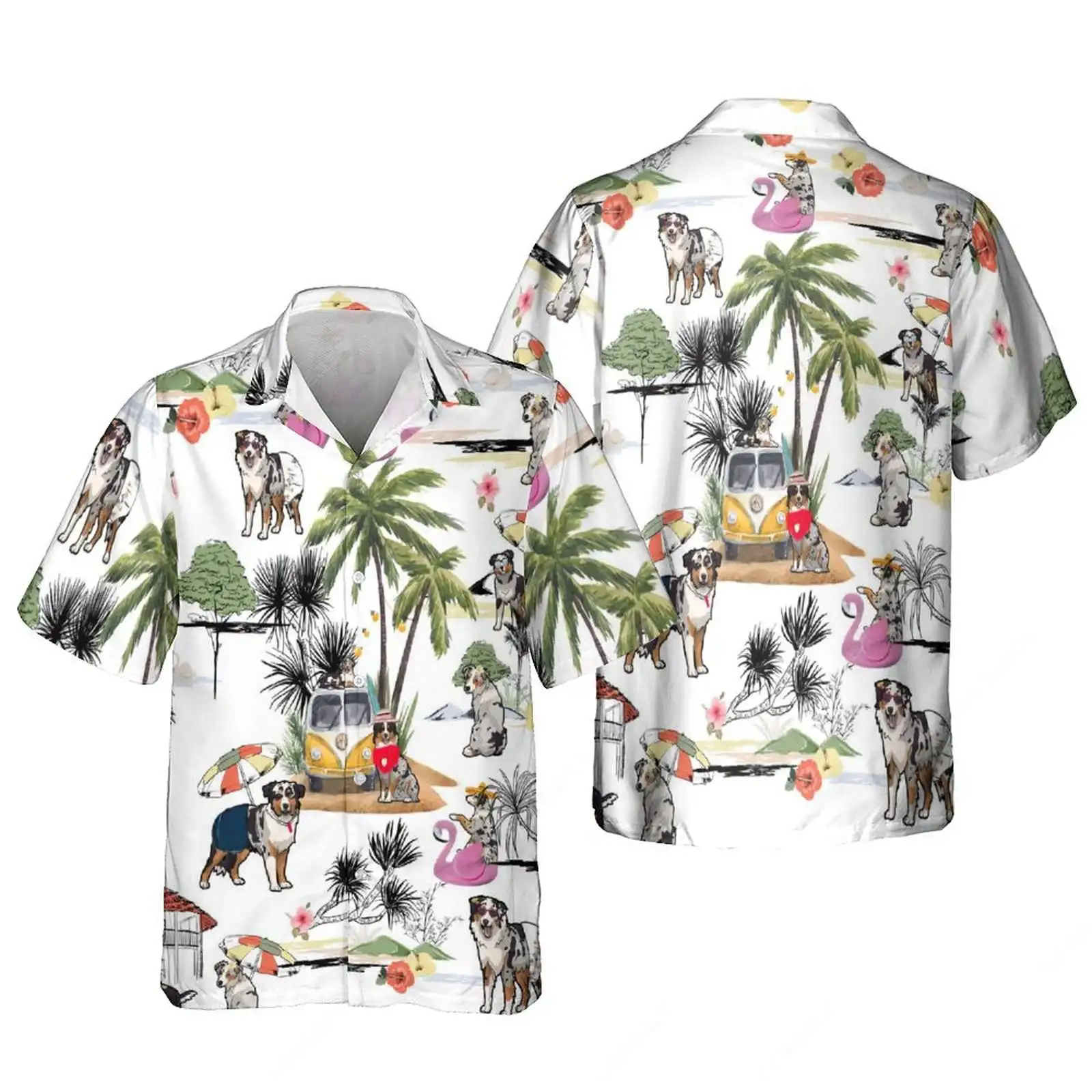 Men's Summer 3d Elegant Print Beagle Dog Casual Hawaiian Shirts Fashion Y2k Harajuku Beach Blouses Vintage Camisa Social Clothes