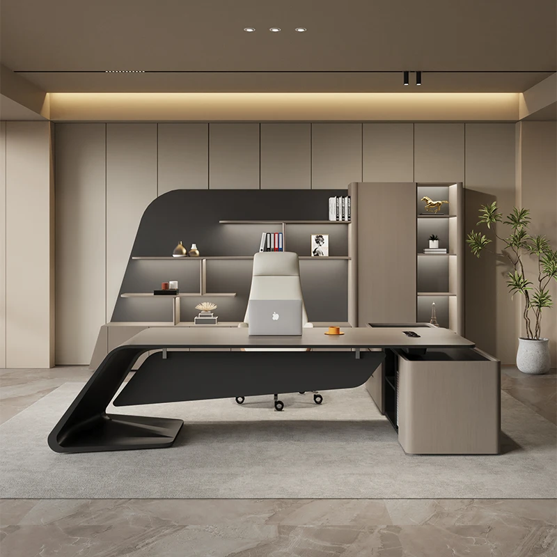 Office boss table light luxury high-end president simple modern office manager and chair combination
