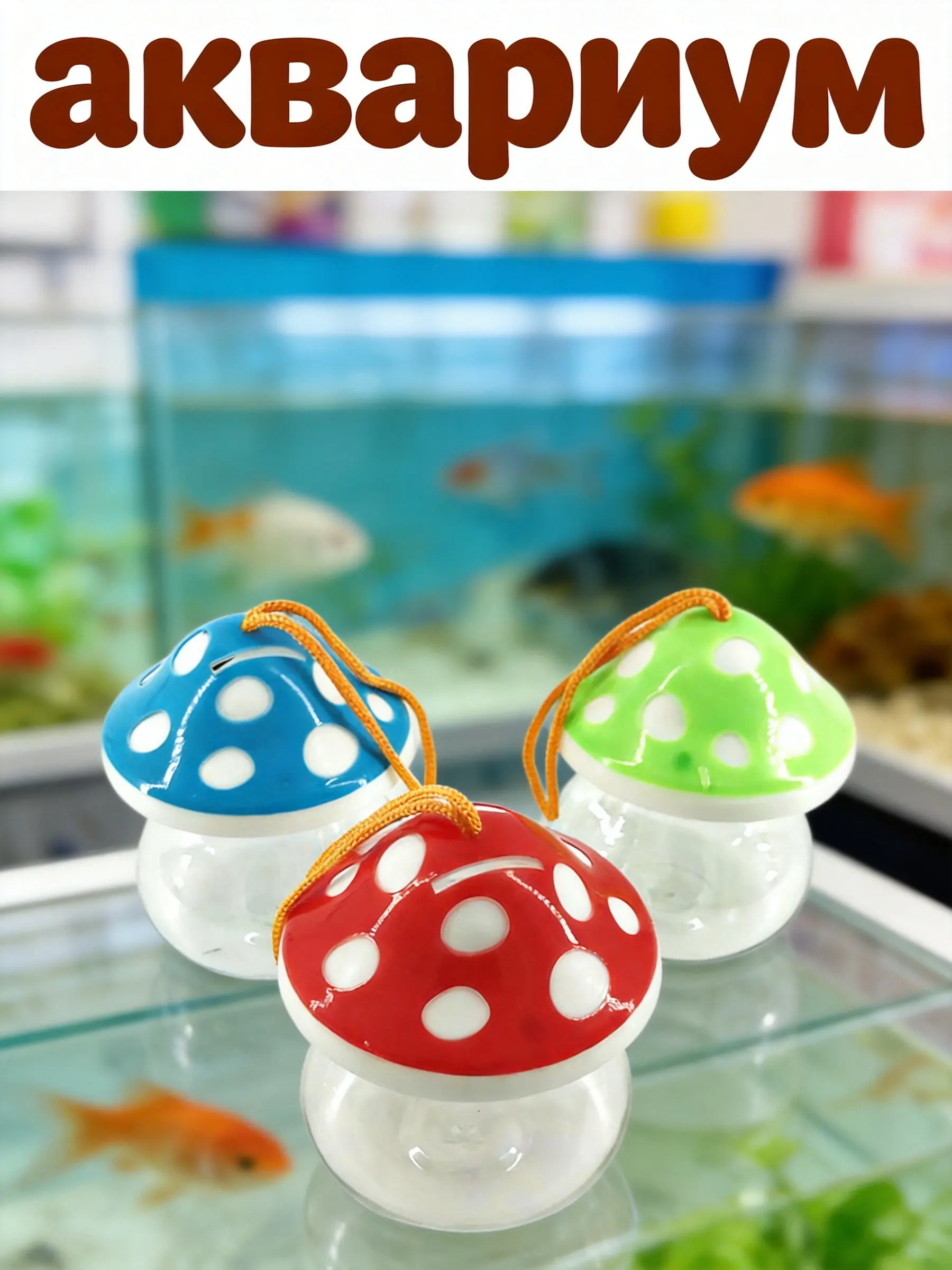 3Pcs Transparent PP Mini Fish Bottle Mushroom Shape Portable Fish Tank with Handle Easy Clean High Light Transmittance Living