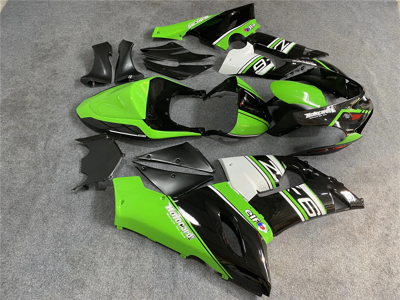 Style New ABS Fairings Kits Fit For Ninja ZX-6R ZX6R 636 2005 2006 05 06 Bodywork Set Custom Green Black