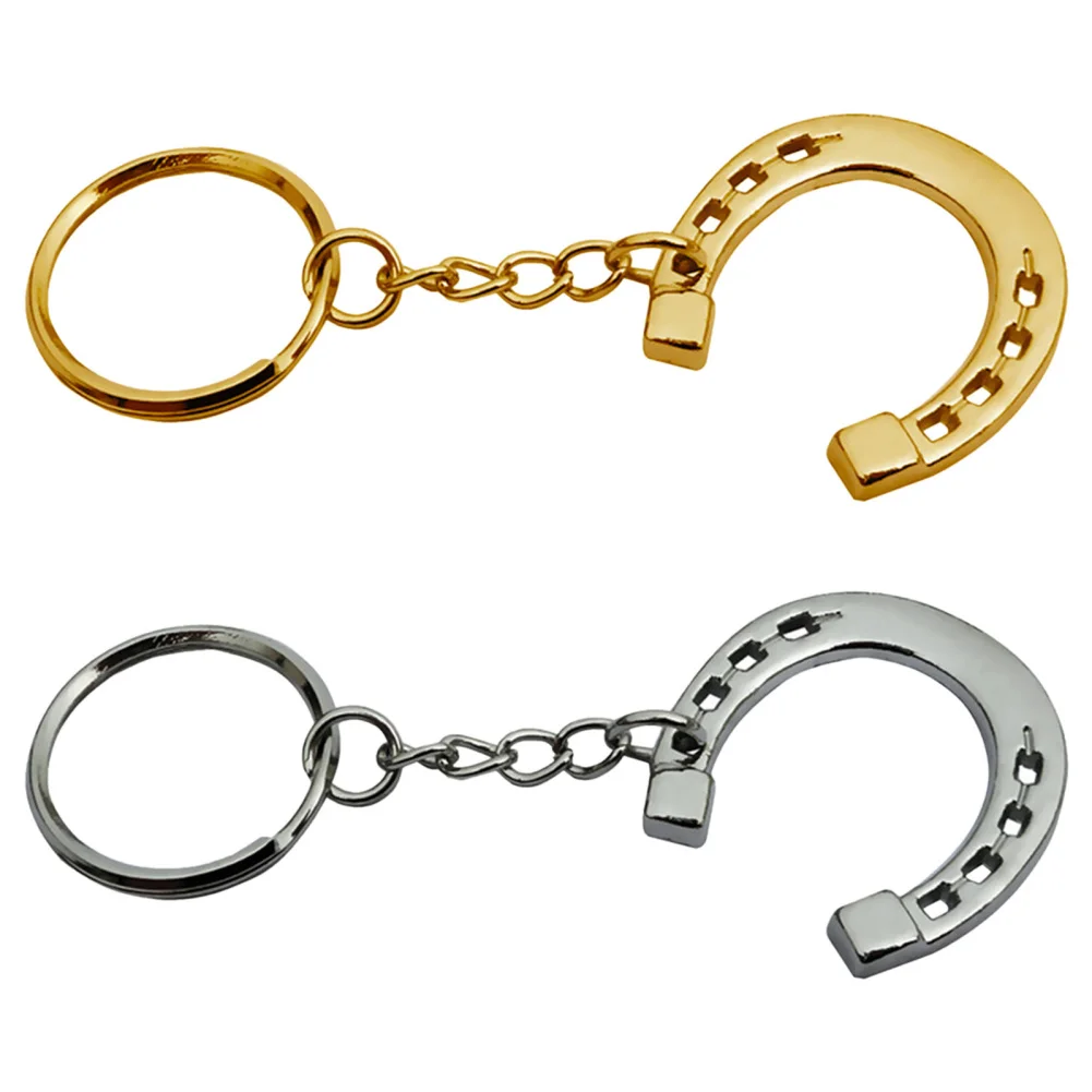 Horseshoe Keychain Highly-Polished Zinc Diecasting Horse Shoe Key Ring Favor Gifts  Horse Snaffle Bits Key Ring for Gifts