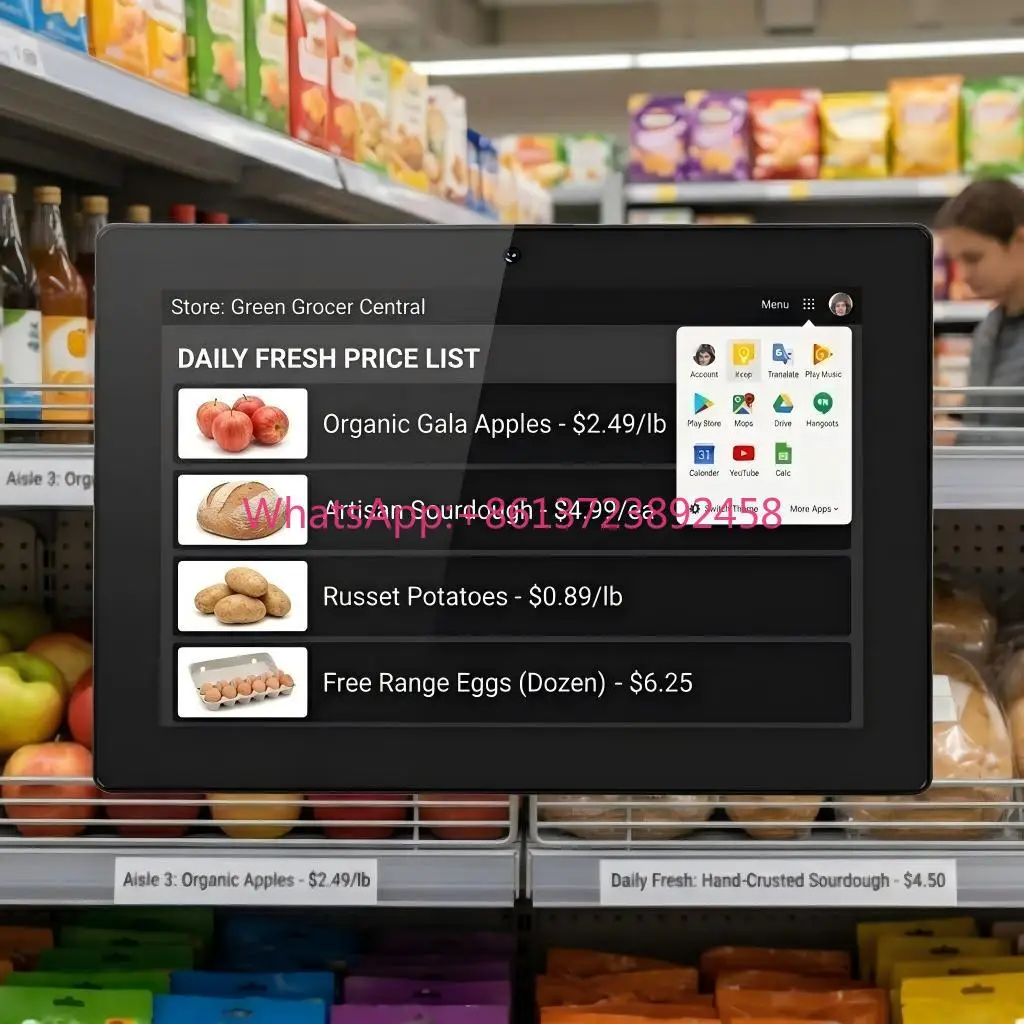 BIS Certified 10.1 Inch RK3566 Android Tablet Wall Mount POE Advertising Display for Supermarket Price Checker & Digital Signage