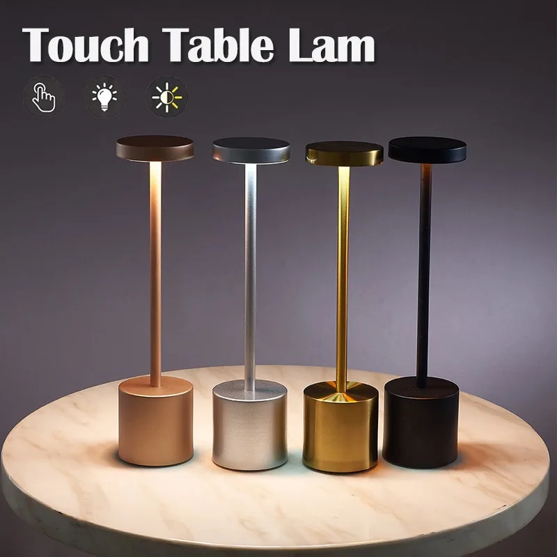 

Simple Table Lamp USB Rechargeable Cordless Table Lamp Restaurant Bar Retro Night Lamp Portable Rechargeable Touch Table Lamp