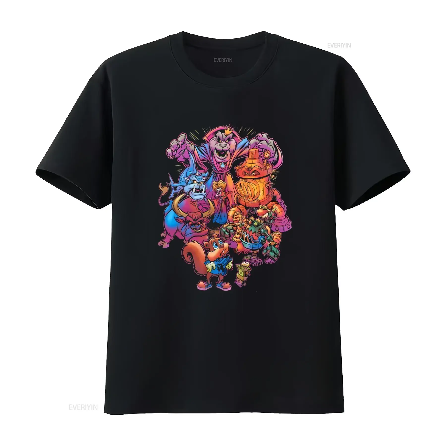 Camiseta del videojuego Conker's Bad Fur Day, nueva camiseta oficial de Lootcrate Lootwear con estampado vintage lavado, ropa de diseñador para hombre