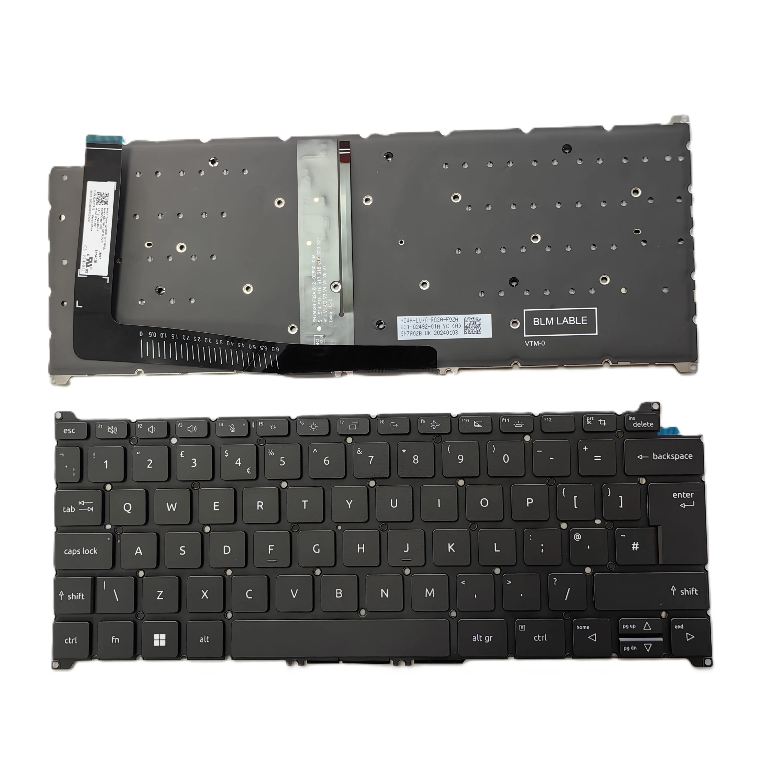 

UK GB backlit Laptop keyboard for ACER Swift 3 SF314-512 SF314-512T SF314-71 N21H3 N21C2 series Black QF03P-A11BWL