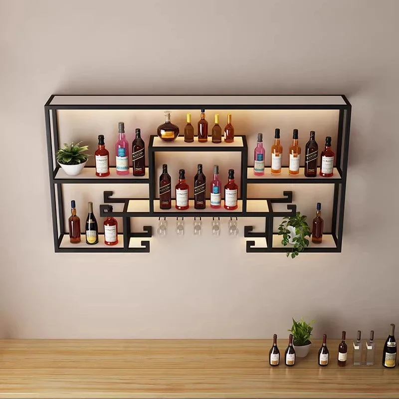 

Metal Shelves Display Cabinet Nightclub Cocktail Tall Space Saver Alcohol Cabinet Drinks Showcase Arredamento Bar Bar Furniture