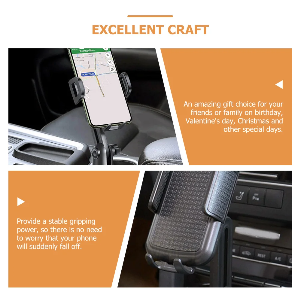 

Car Cup Holder Phone Mount Adjustable Mobile Phone Holder Stable Grip Easy Install Car Accessory Gift for Driving Navigation