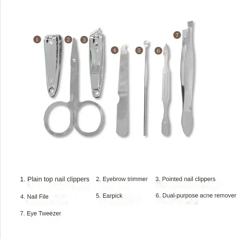 7Pcs Disney Stitch Professional Nail Clippers Manicure Set Stainless Steel Nail Cutter Scissor Cuticle Nipper Nail Tool Set Gift