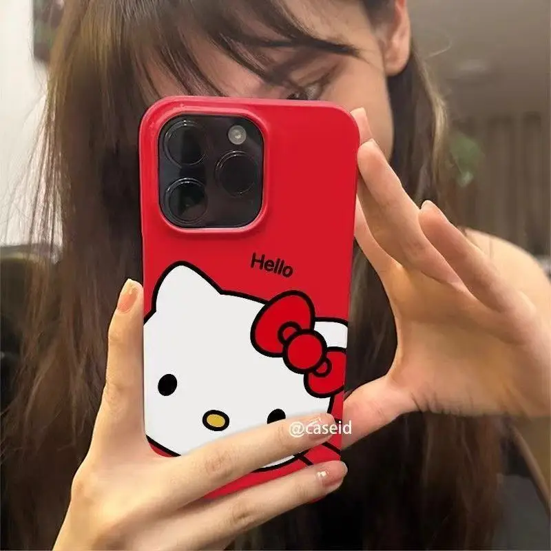 Cartoon Hello Kitty Apple Core Phone Case for Iphone 17/16/15/14/13 Pro Max Korean Style Anti-fall and Scratch-proof Phone Case