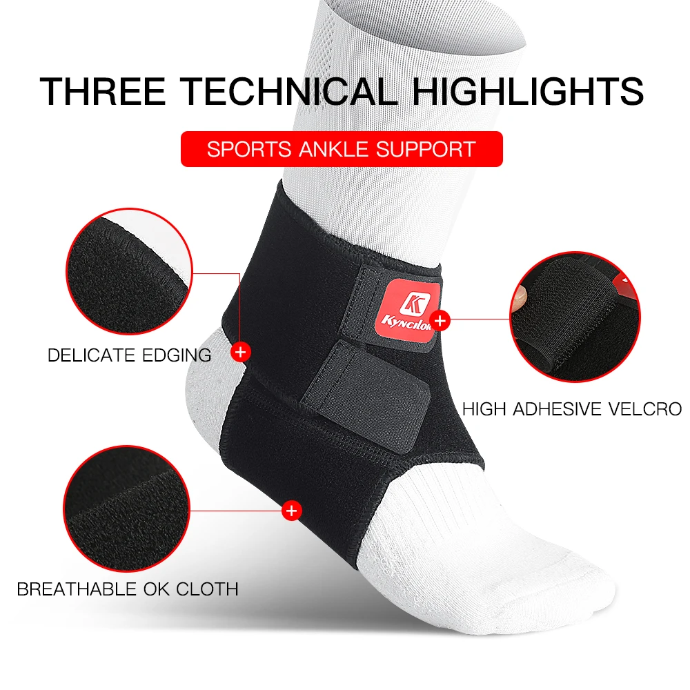 Vilico Ankle Brace Adjustable Ankle Support Pad Protection Elastic Compression Brace Guard Support Ball Games Running Black