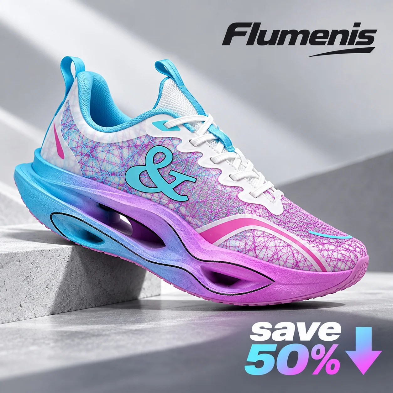 Flumenis Unisex Athletic Running Sneakers Light Weight Breathable Mesh Hollow Out Sole Sport Shoes for Workout Jogging