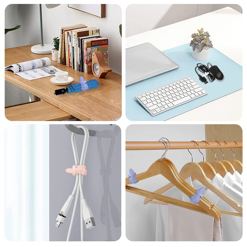 5/10 قطعة سيليكون كابل Winder المنظم سماعة كليب الهاتف شحن سلك الحبل إدارة مشبك الأشرطة خط Storge حامل كليب