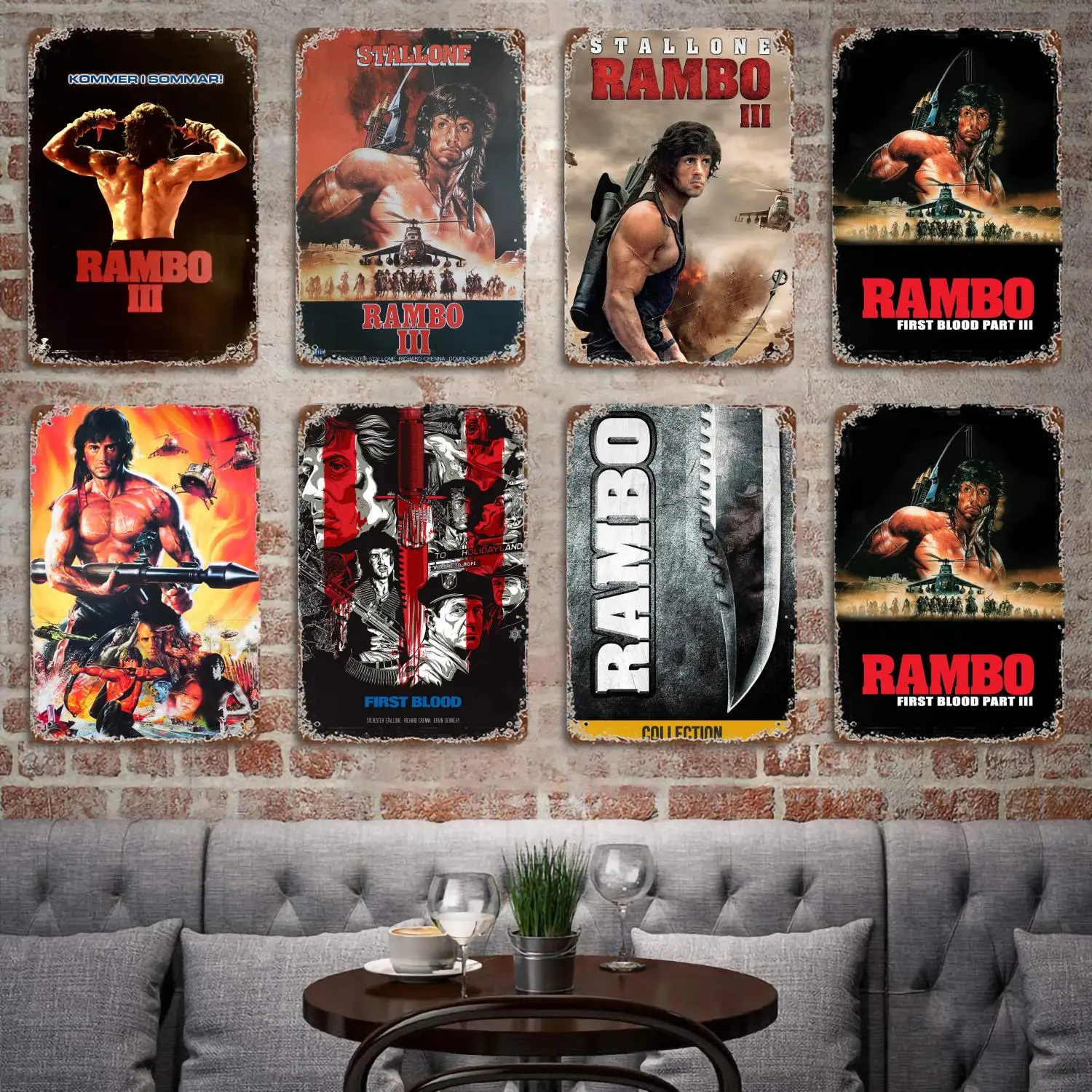 Rambo III (1988) metal Decor Poster Vintage Tin Sign Metal Sign Decorative Plaque for Pub Bar Man Cave Club Wall Decoration