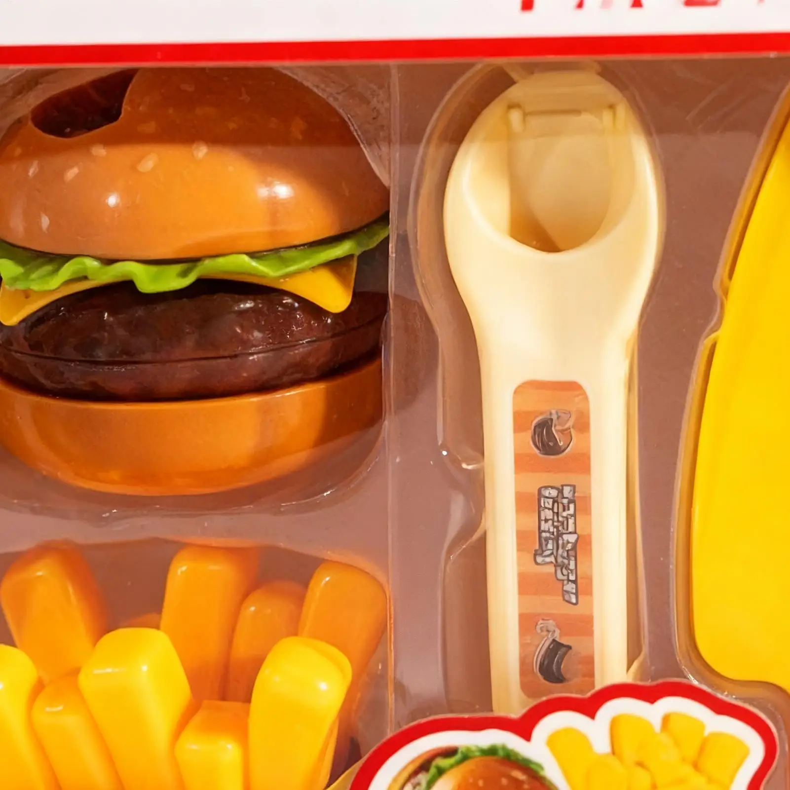 لعب الأطفال للوجبات السريعة، مقلد تعليمي، بطاطس برجر، طعام مزيف، مجموعة ألعاب ملحقات المطبخ التظاهري للأولاد والأطفال #3