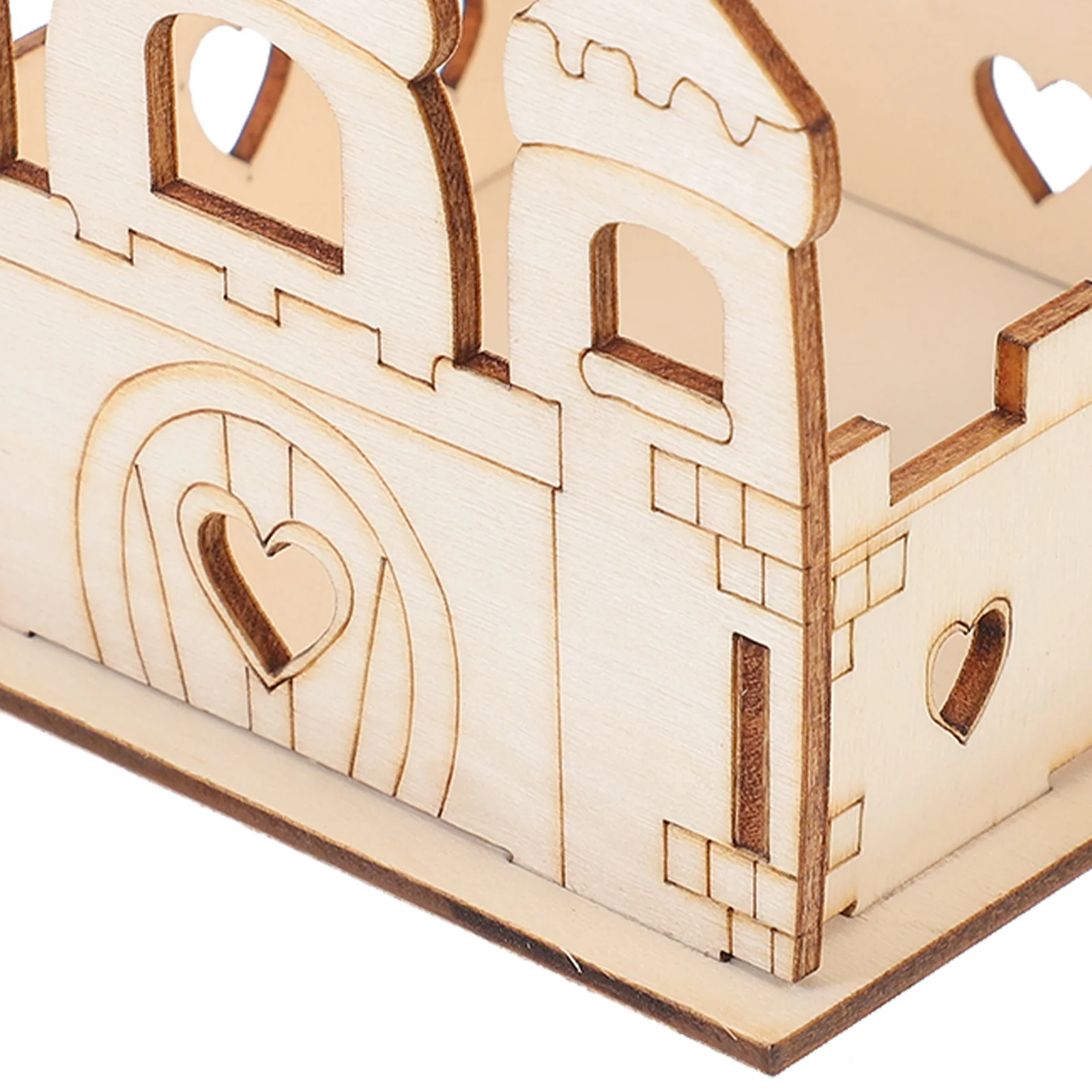 

1 set 1 Set Diy Wooden Castle Kit Unfinished Natural Wood Craft For Kids Self-Painting Creative Playtime Educational Imaginative