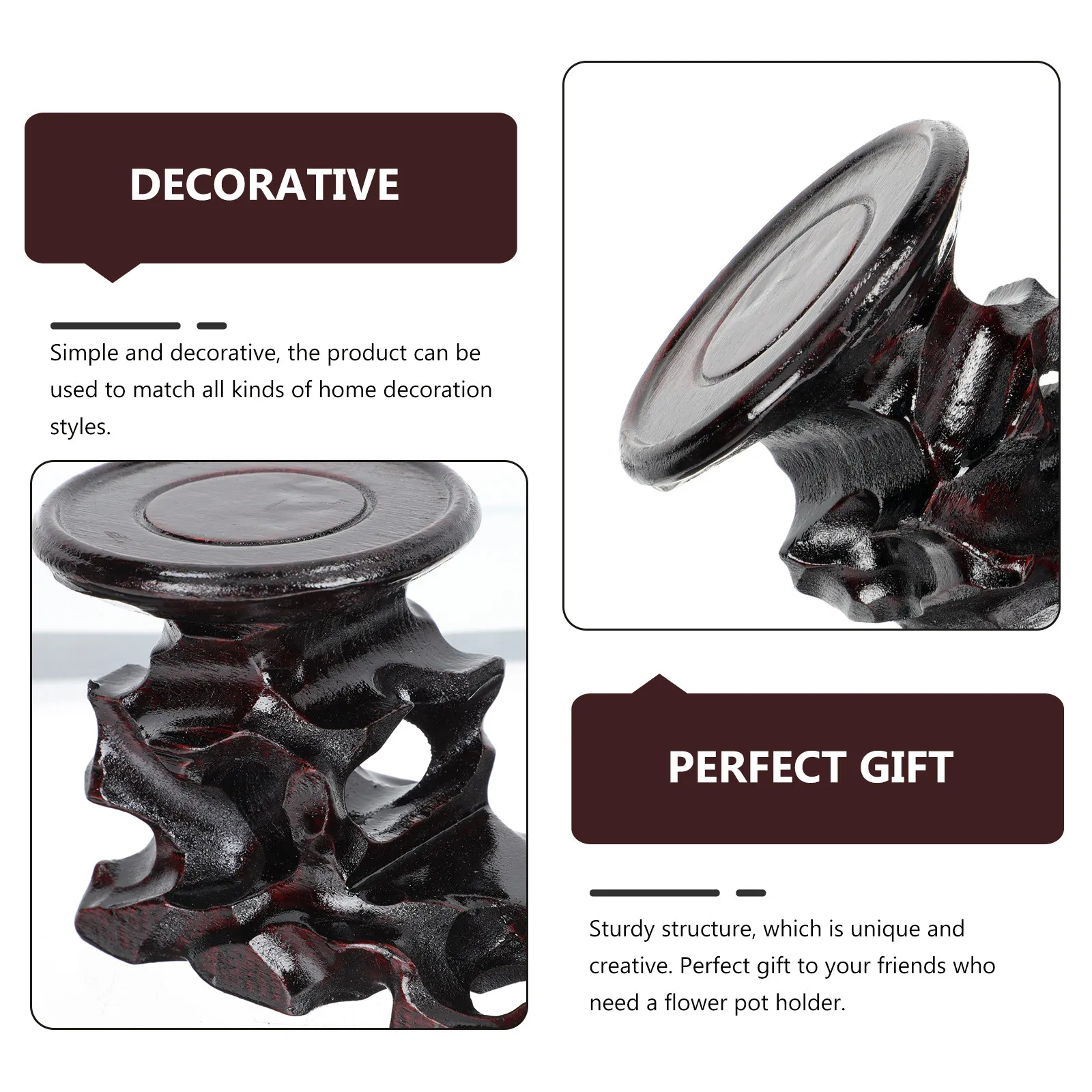 Wooden Flowerpot Stand Handcrafted Root Sculpture Base Versatile Adornment Platform for Plants Crafts Statues Bonsai Indoor