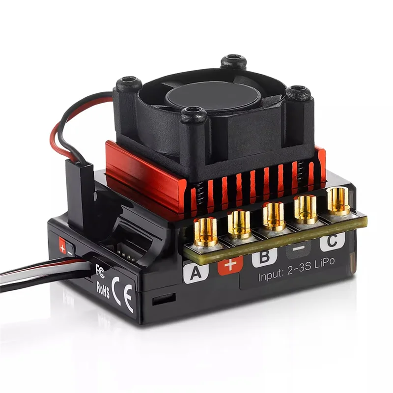 

-ABAB Sensored ESC Lipo Speed Controller For Quicrun 10BL120 G2 120A 2-3S For 1/10 RC Car