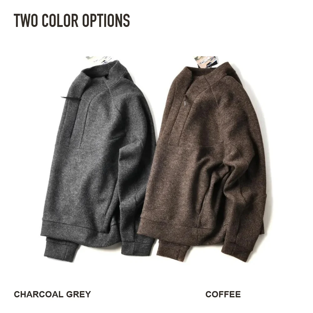 Men's Half Zip Stand Collar Sweatshirt with Raglan Long Sleeves Solid Colour Relaxed Fit Casual Top for Spring Autumn Daily Wear