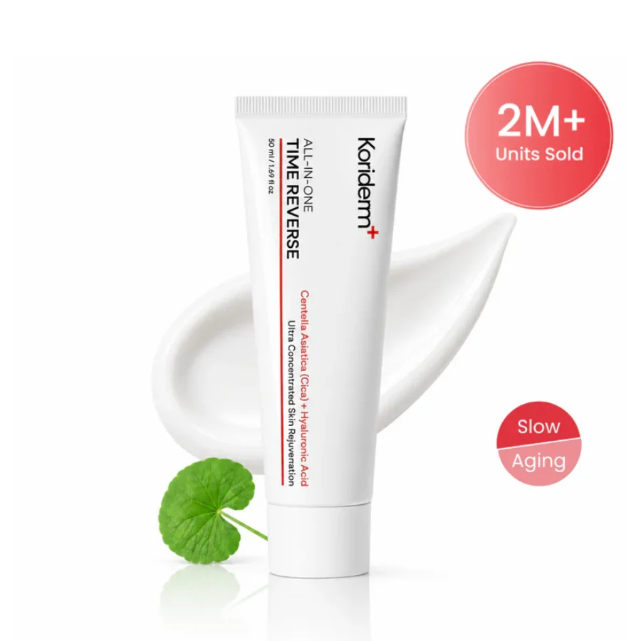 Creme Multifuncional Koriderm Time Reversal com Cica e Ácido Hialurônico, Hidratante, Anti-Envelhecimento, Clareador, Reparador e Firmador para a Área dos Olhos