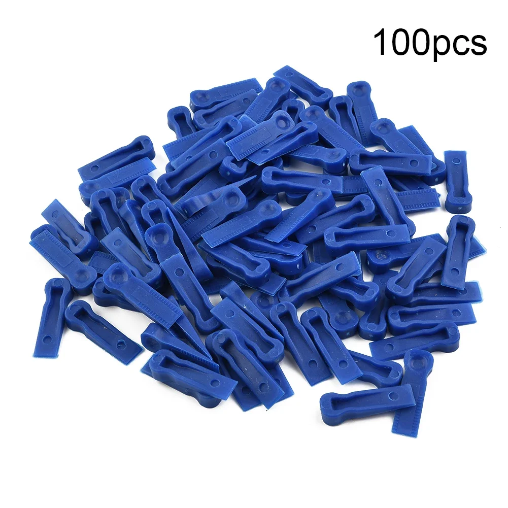 100Pcs Plastic Tile Spacers Reusable Positioning Clips Wall Flooring Tiling Tool Kit Spacers Locator Leveler Level Blue / Green