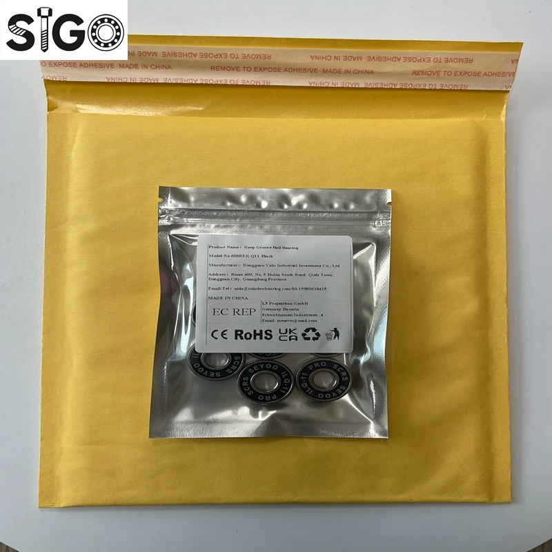 8PCS/Set 608RS ILQ-11 Black Seal Bearing ABEC-9 Skateboard Scooter 608 2RS Ball Bearing Miniature Roller Ball Bearings Kit