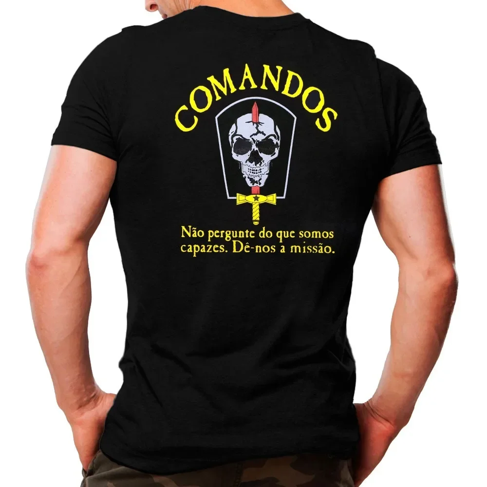 Brazil Comandos Boinas Pretas Operações Especiais Men T-Shirt Short Sleeve 100% Cotton Shirts