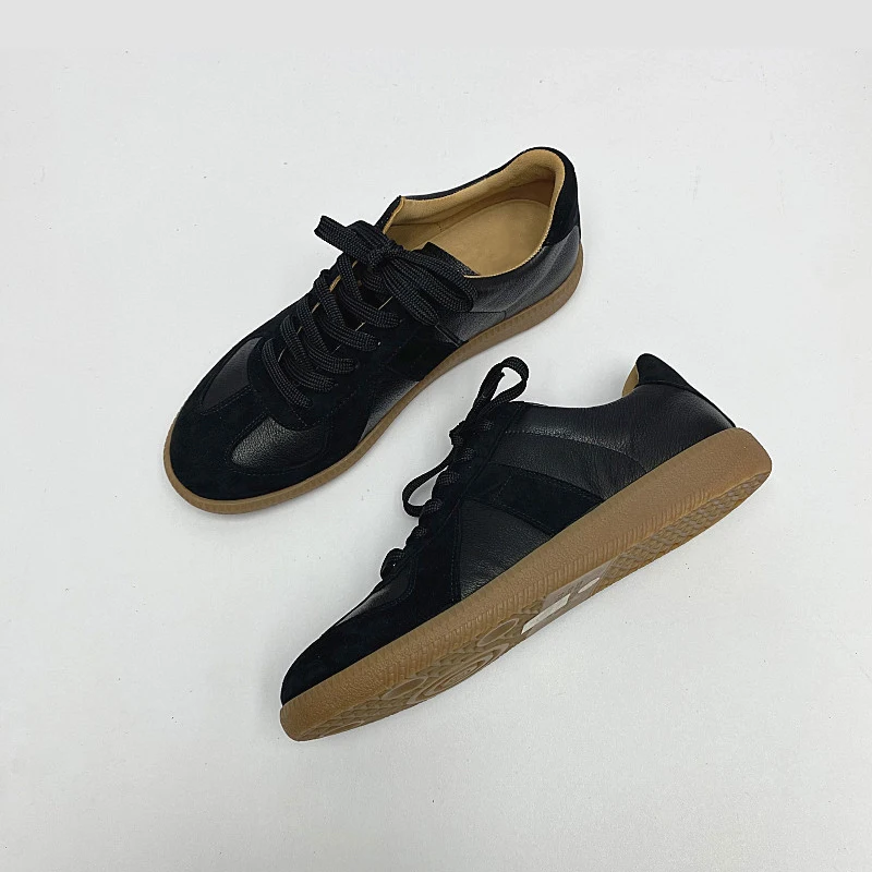 Donna-in Casual Sneakers Women Genuine Leather Lace up Sheep Suede Spring Summer Damskie buty wulkanizowane Wygodna gumowa podeszwa