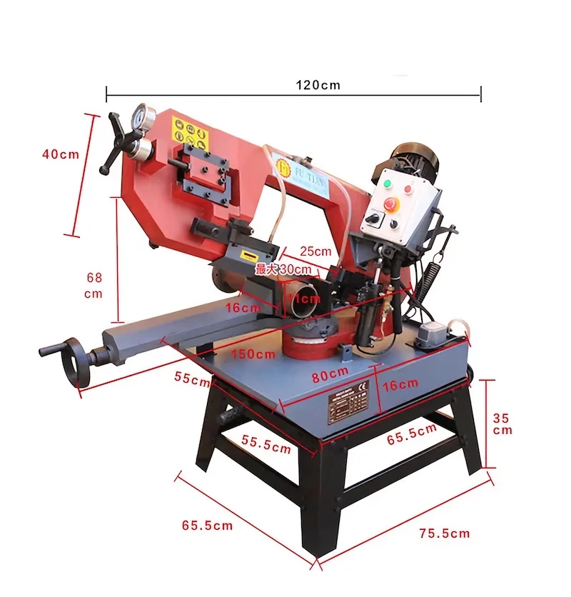 45 degree cutting angle horizontal small cutting sawing machine household desktop woodworking portable metal band saw