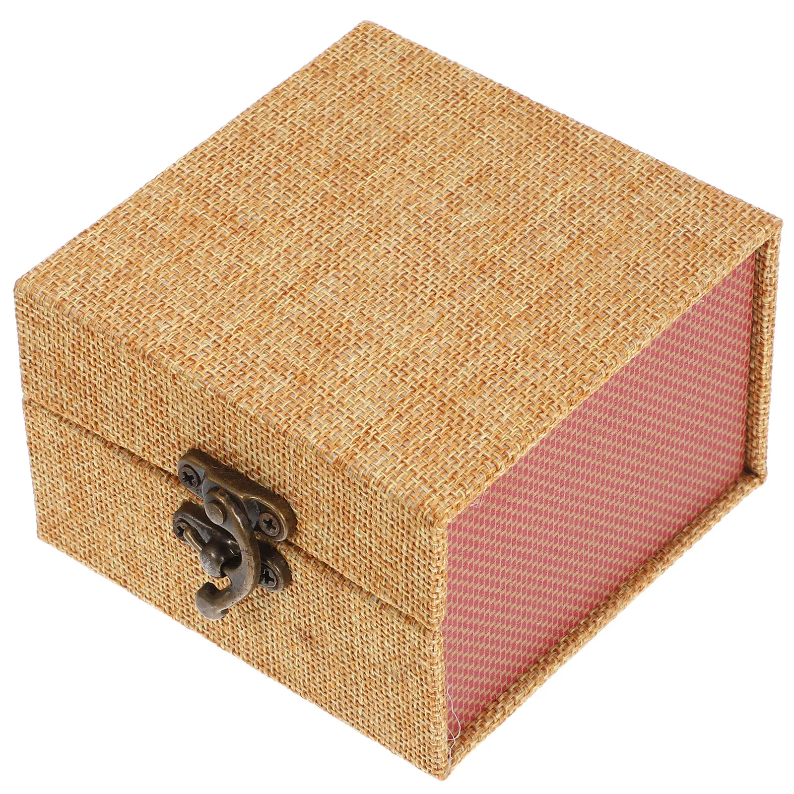 Small Wooden Calligraphy Painting Ink Paste Brocade Box Vintage Seal Stamp Storage Chest Jewelry Keepsake Organizer Gift Box