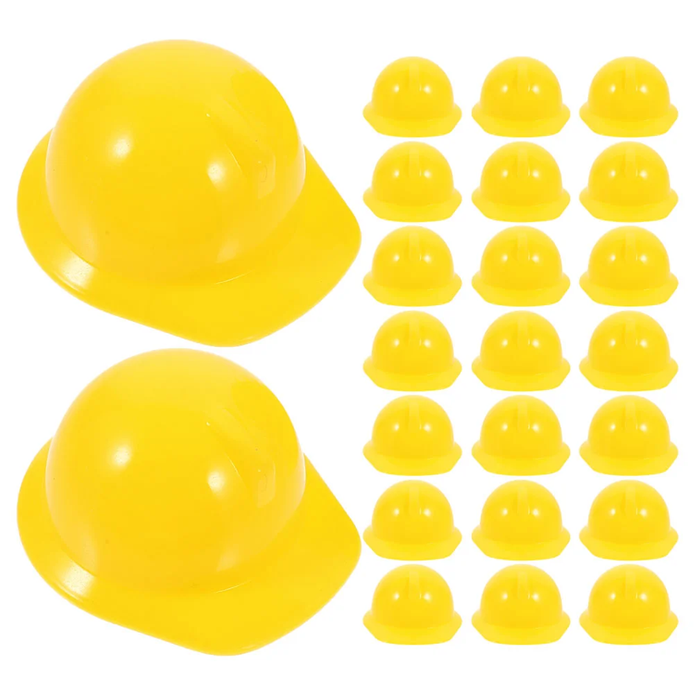 40 Pcs Mini Construction Hat Hard Hats Bottle Topper Caps Party Creative Miniature Pet Child