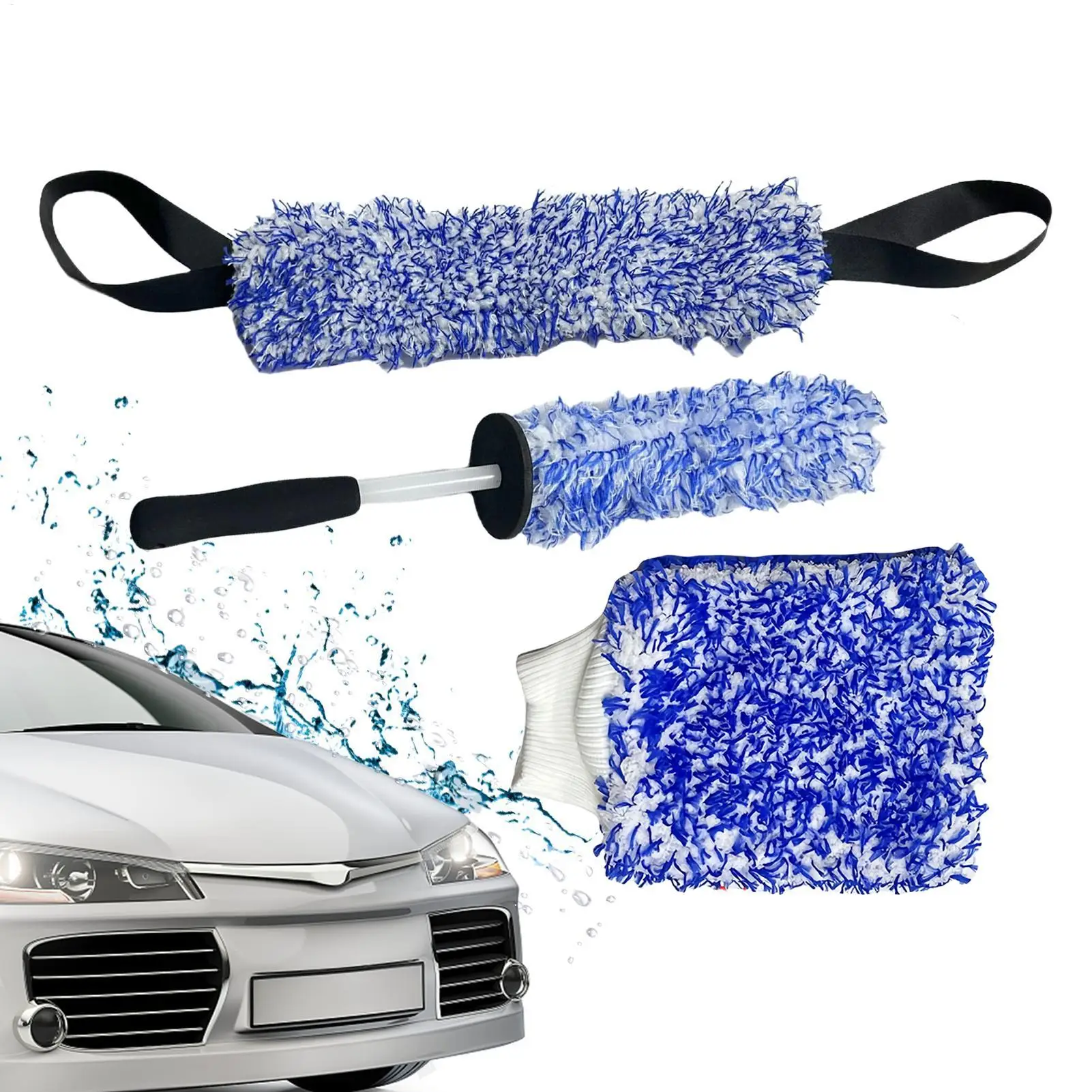 

3pcs Car Wheel Cleaning Brush Set, Microfiber Bendable Wheel Detailing Brush,Soft No-Scratch SUV RV Car Wheel Rim Cleaner Brush