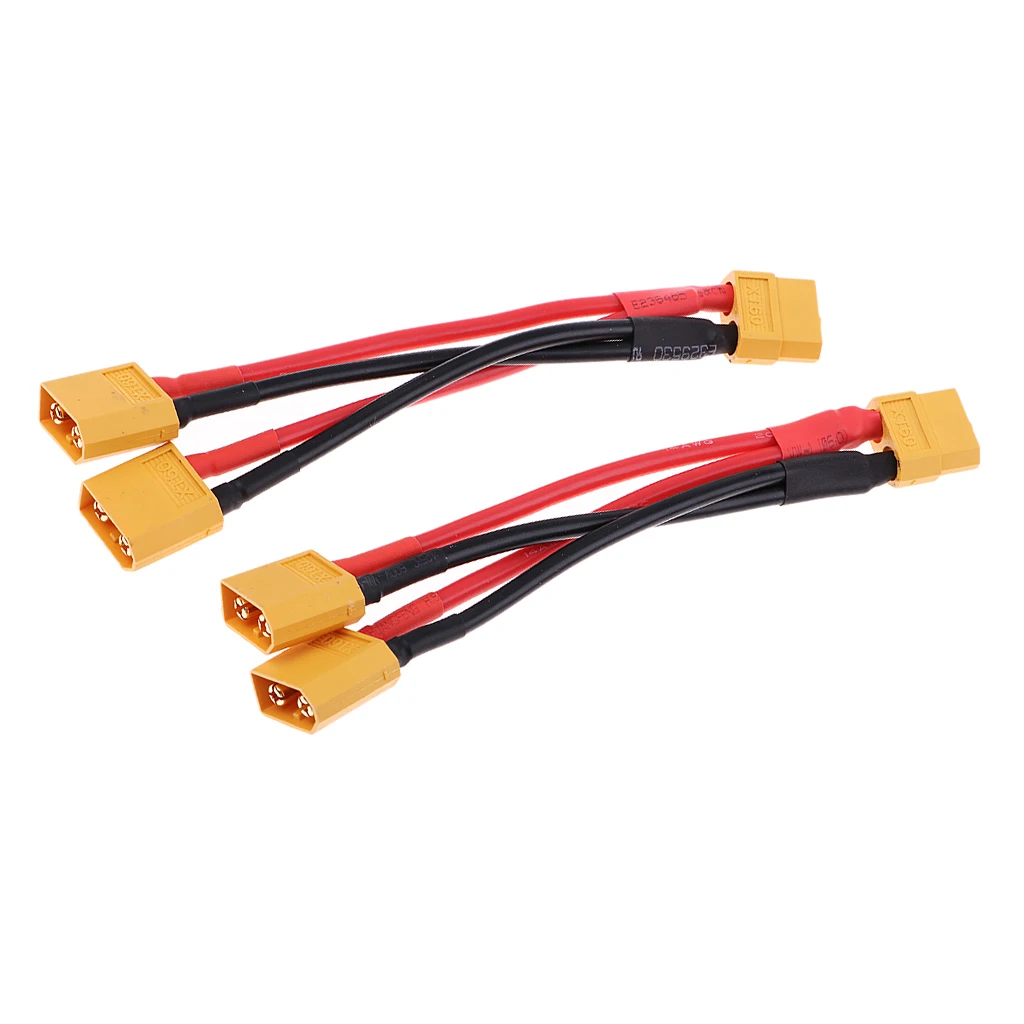 

2pcs XT60 Male to Dual Female Terminal Cable 14AWG 100mm for