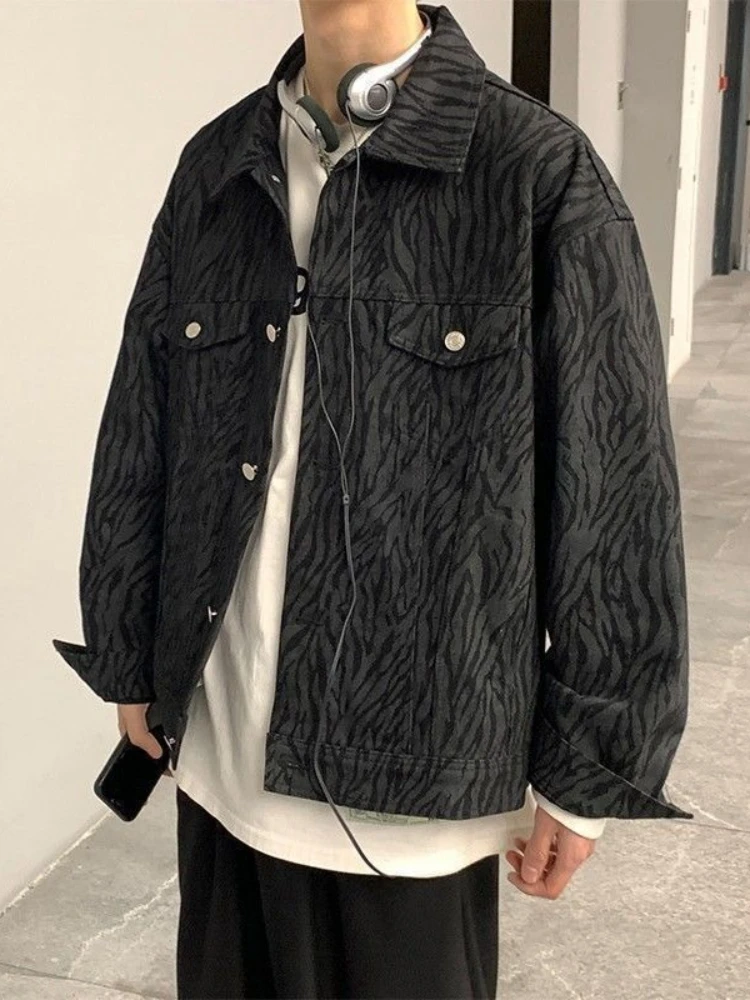 سترات من قماش الدنيم بأزرار طية صدر السترة للرجال مقاس L ذات علامة تجارية سريعة Delvery كوريا جمالية من القماش بأقل سعر معطف كاوبوي للرجال #5