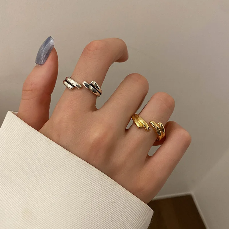 

New 925 Sterling Silver Double Layer Punk Opening Ring for Women Men Couple Trend Party Daily Jewelry Accessories Dropshipping