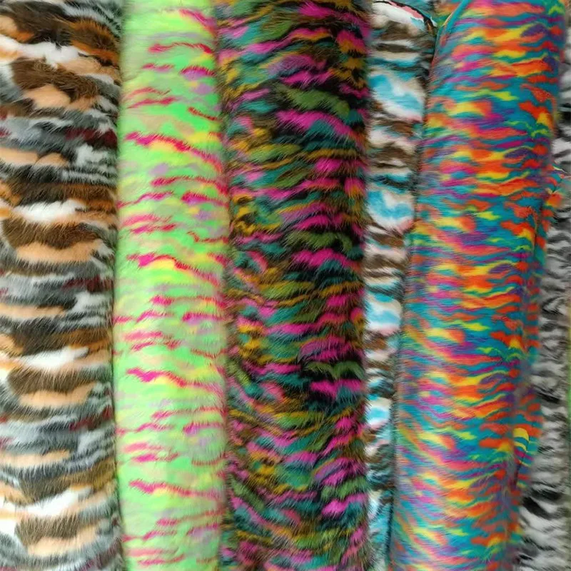 

170*50cm colorful jacquard fur fabric for patchwork,High grade Thicken Jacquard Fox imitation faux fur fabric