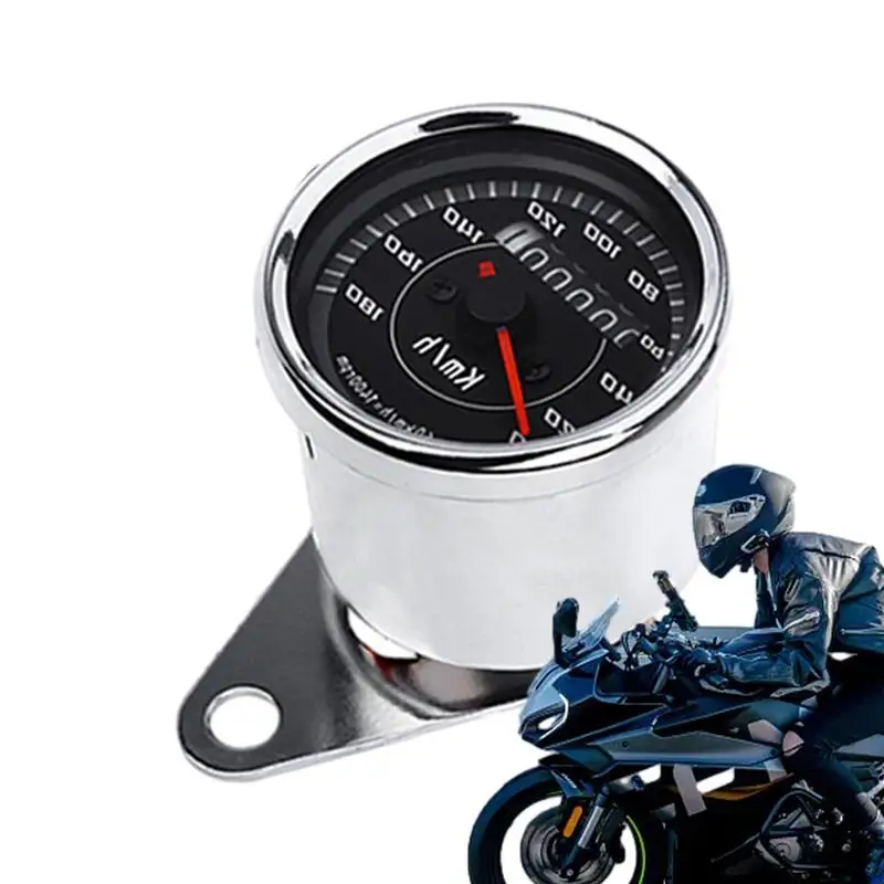 Motorcycle Odometer Speedometer 12W Retro Odometer For Motorcycles Round Odometer For Commuting Fashionable Speedometer With LED