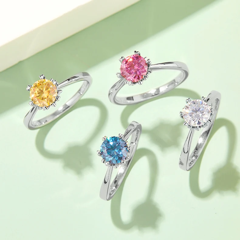

Обручальное кольцо с муассанитом 1CT, классическая форма снежинки, серебро S925, три цвета, женские ювелирные изделия, обручальные кольца