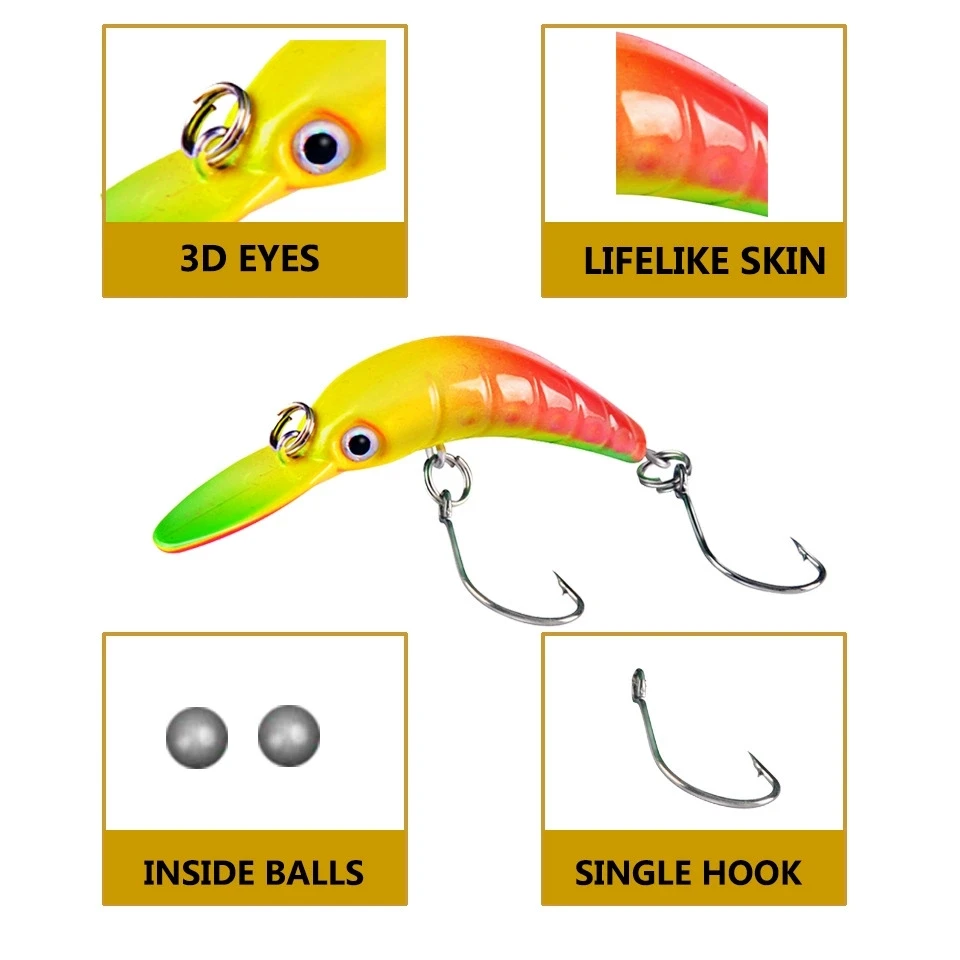 Micro crankbait duro biomimético flotante para lucio y lubina - imagen 2