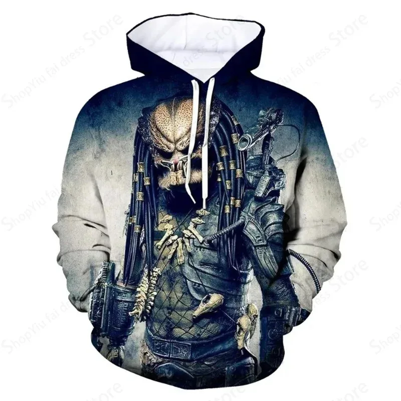 الرجال هوديي ثلاثية الأبعاد فيلم المفترس مطبوعة الجرافيك هوديي الرجال والنساء المألوف سوبر ديفيد قميص البلوز الأولاد معطف المرأة #5