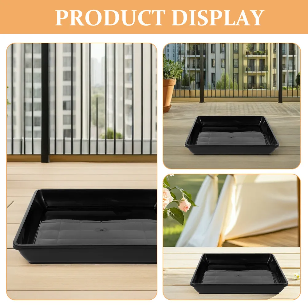 2Pcs Heavy Duty Square Plastic Planter Saucer Flower Pot Tray Water Catcher Drip Dish for Indoor Balcony Windowsill Succulents