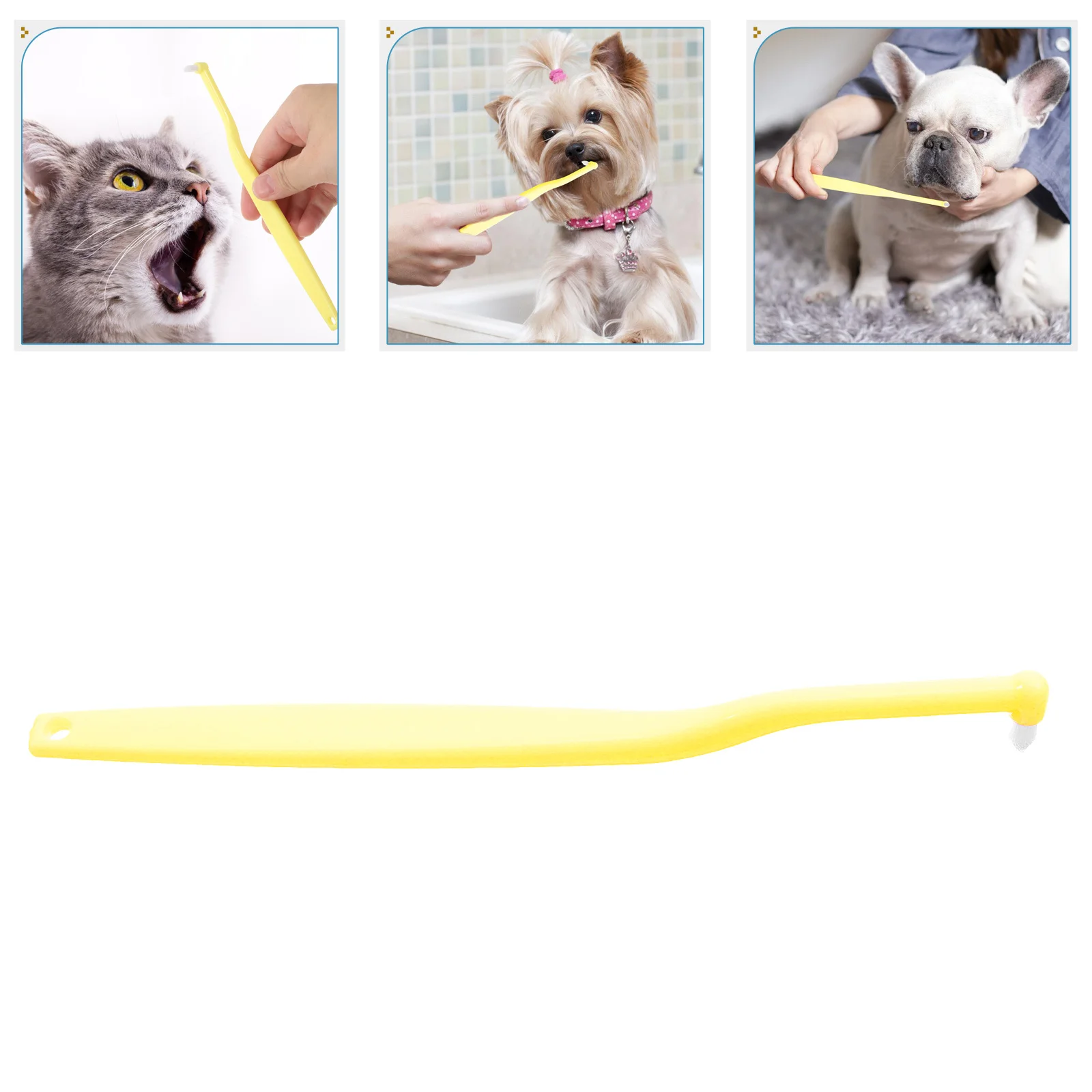 

Soft Pet Toothbrush for Cats and Small Dogs Mini Head Ergonomic Handle Effective Teeth Cleaning Safe Gum Care Portable Brushing
