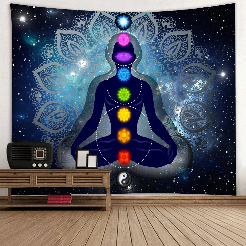 Psychedelic Lotus Buddha Wall Tapestry Hippie Mandala Bohemian   Hanging Tapestries Art Home Room Decor