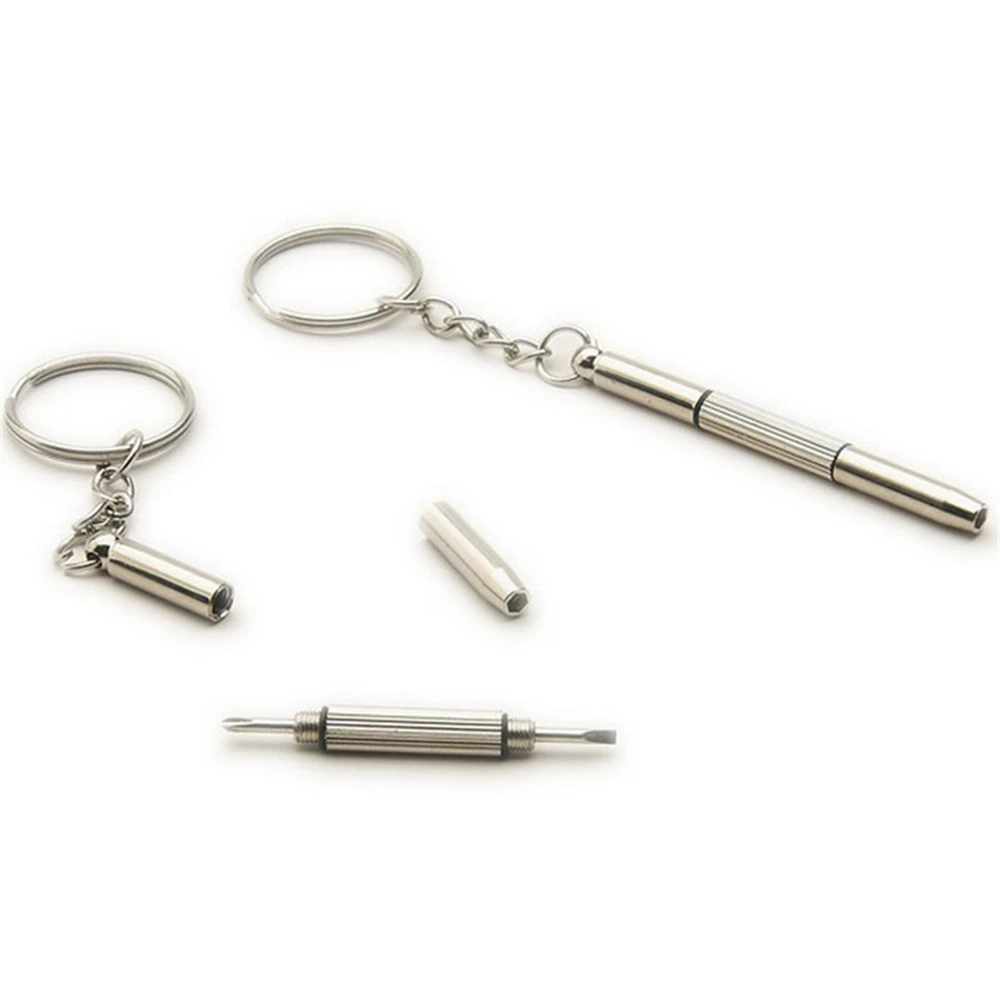Portable 3 In 1 Screwdriver Eyeglass Sunglass Watch Repair Screwdriver Set Keychain Stainless Steel Mini Screwdriver Hand Tools view 6