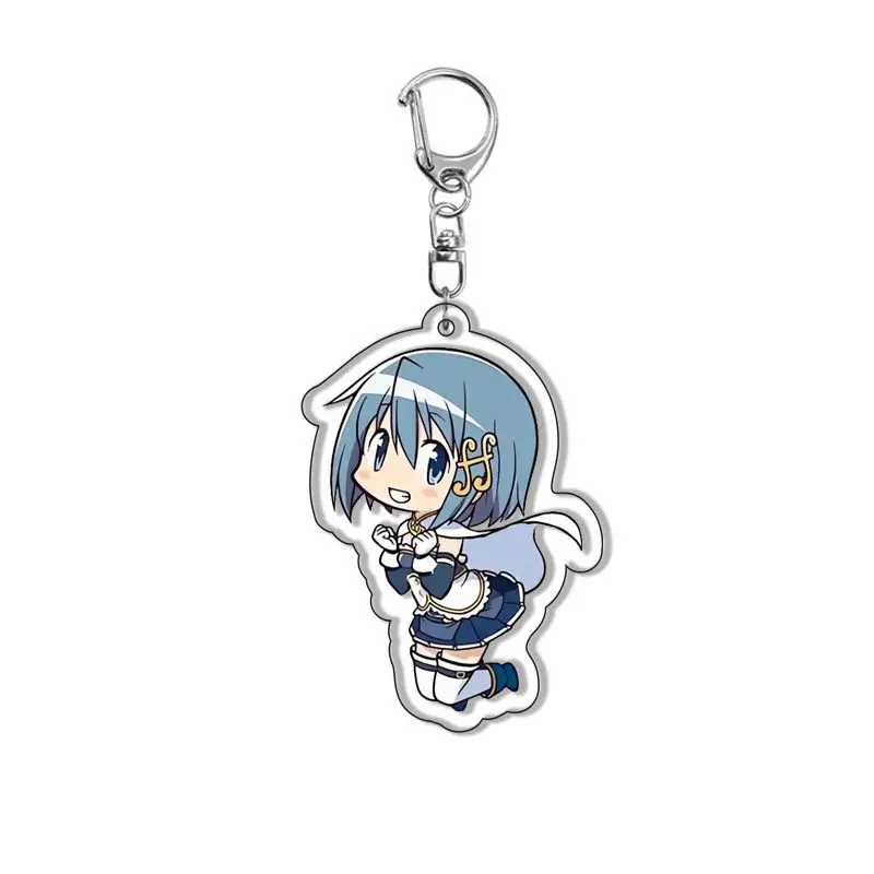 Anime Puella Magi Madoka Magica Keychain Kaname Akemi Homura Miki Sayaka Tomoe Mami Kyoko Key Chain Ring For Fans Gifts Jewelry