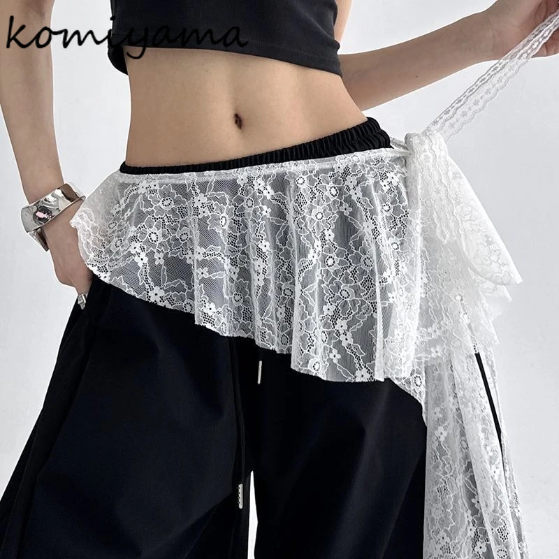 

trendy irregular lace skirt korean style skirts split faldas Fashionable ropa de mujer 2025 new preppy style woman clothes
