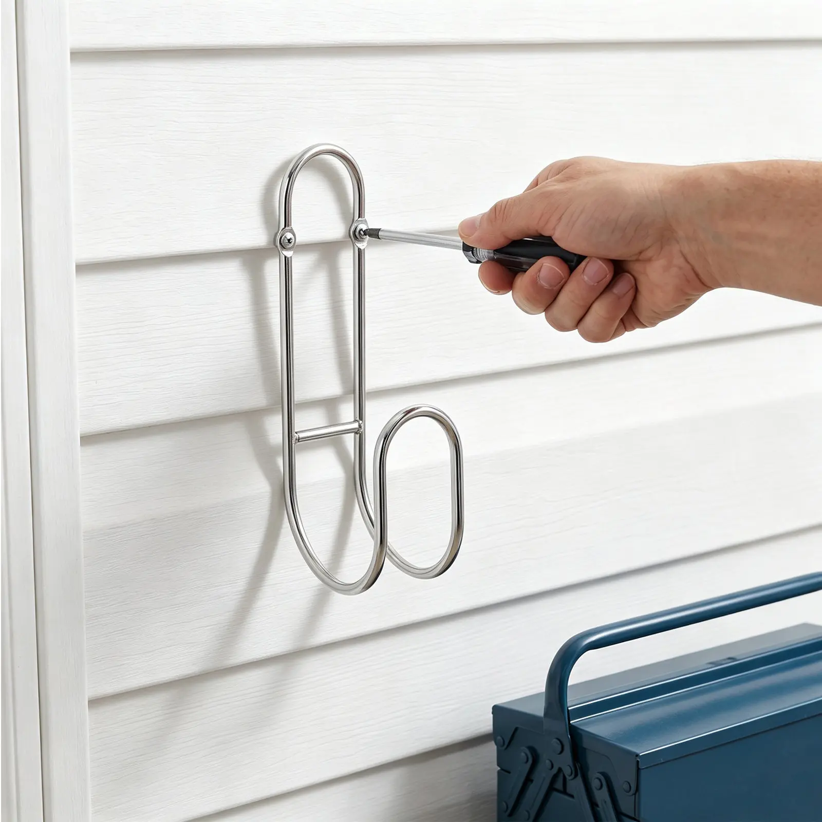 Garden Hose Hanger Wall Mounted Stainless Steel Heavy Duty Water Pipe Holder Rack for Outdoor Hose Storage and Garage