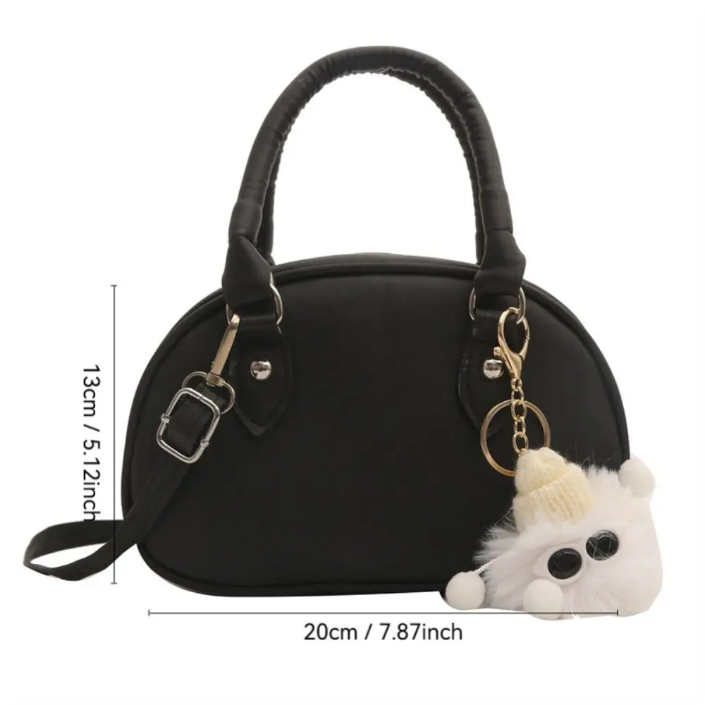 Fashion Vintage PU Shoulder Bag Y2k Casual Adjustable Crossbody Bag Women Squared Handbag With Cute Free Pedant