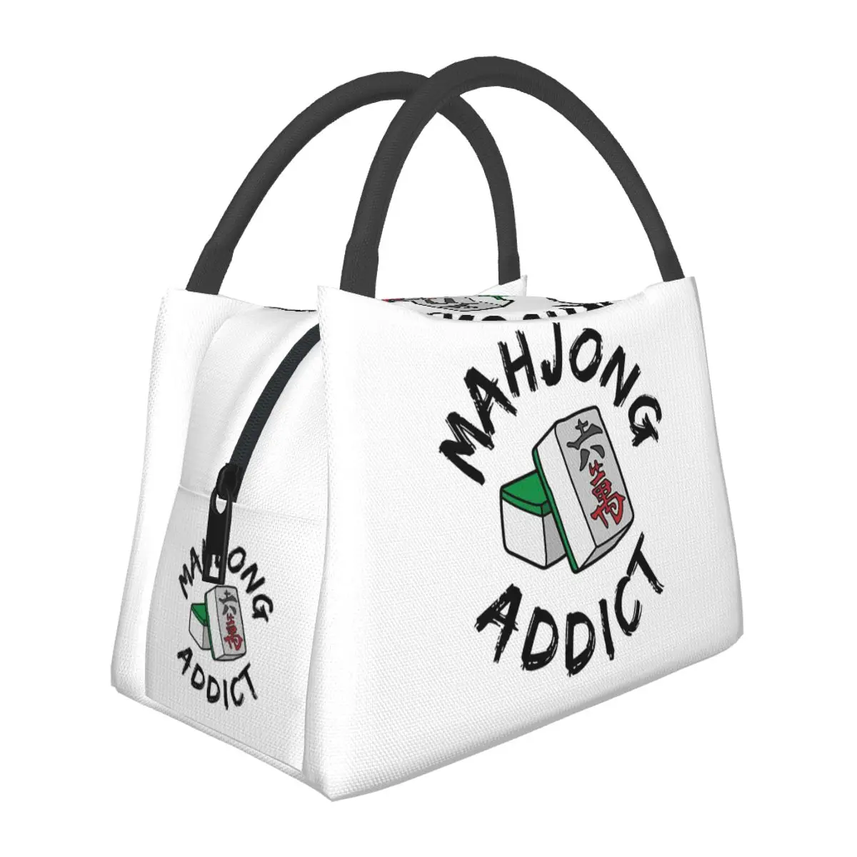 

Mahjong Addict Insulated Lunch Bag for Women Picnic Storage Food Boxes Portable Container Cooler Thermal Lunch Box Tote
