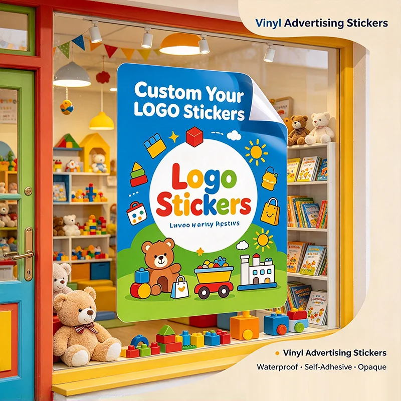 Custom Printed Waterproof Stickers Non-Transparent Self-Adhesive Advertising Decals Business Advertisements Promotion Campaigns