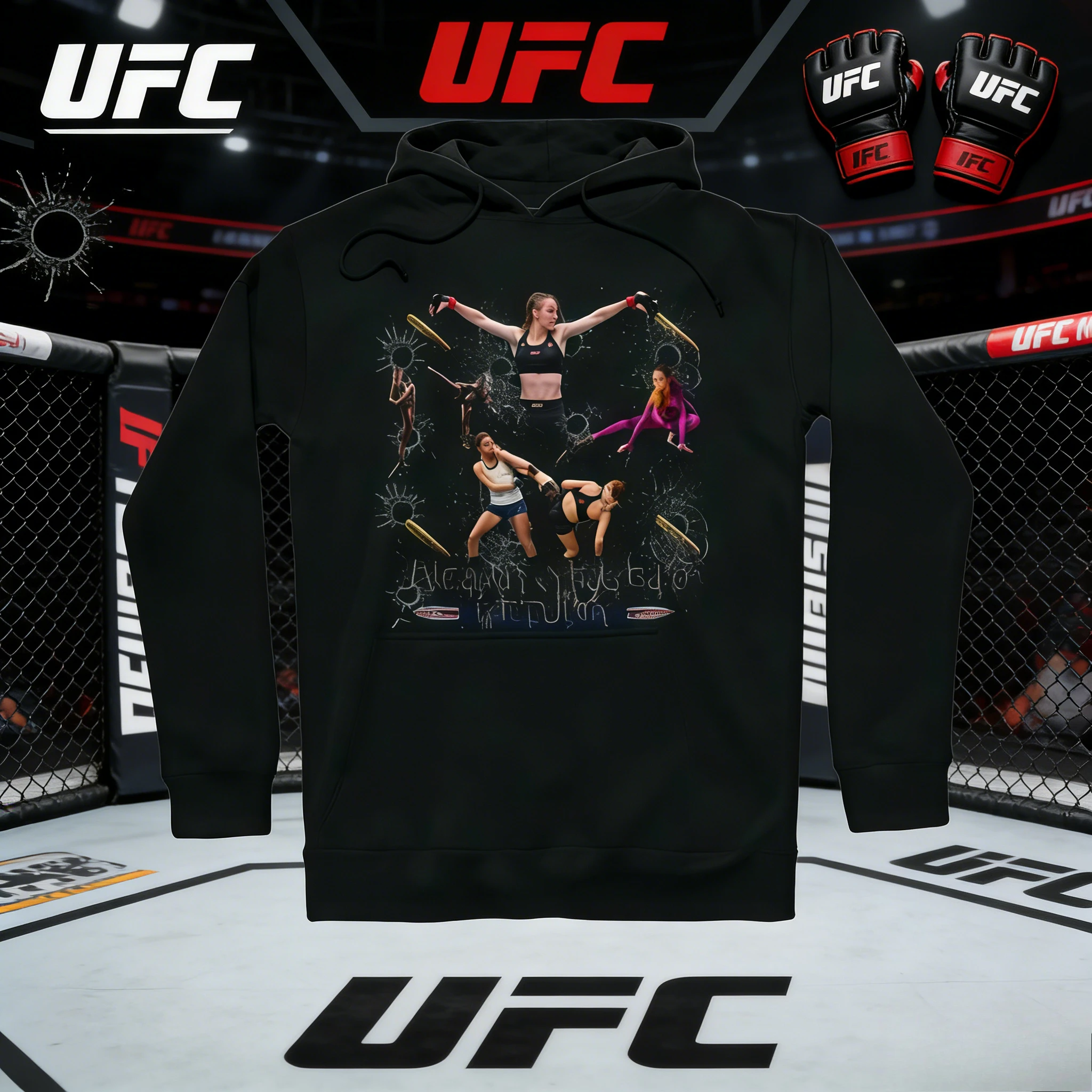 

UFC Valentina Shevchenko 2026, осенне-зимняя коллекция, дышащая повседневная толстовка из чистого хлопка, подходит для мужчин и женщин